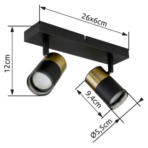 Bodové svietidlo 57850-2 Globo 2x25W GU10 230V IP20